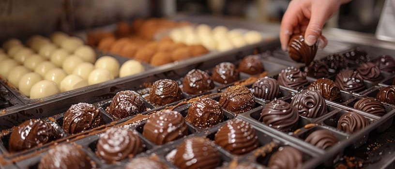 Chocolatier's Craft Exudes Sweet Aroma in Business of Artisan Sweets, Trays and ganache swirl a rich story of indulgence and skill in the confectionery business.