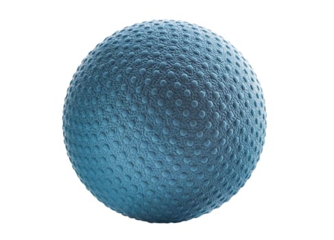 Lacrosse massage ball isolated on white background with clipping path. Blue rubber lacrosse ball, Spherical ball, Selective focus.