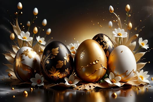 Easter greeting card, colorful Easter eggs .