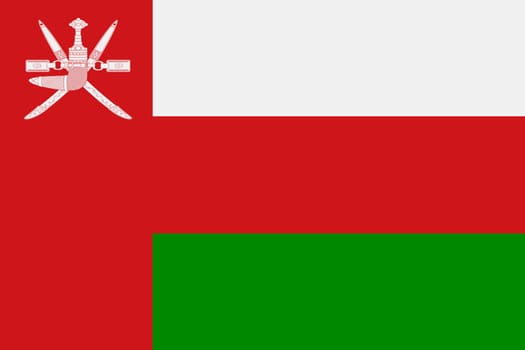 An Oman flag background illustration red white green dagger swords