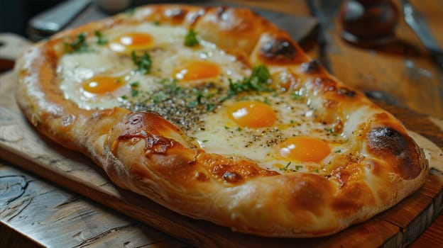 Khachapuri with cheese. Traditional dish of Georgia AI