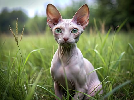 a beautiful purebred cat on a beautiful background. ai generative quality