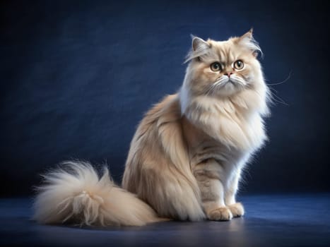 a beautiful purebred cat on a beautiful background. ai generative quality