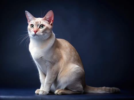 a beautiful purebred cat on a beautiful background. ai generative quality