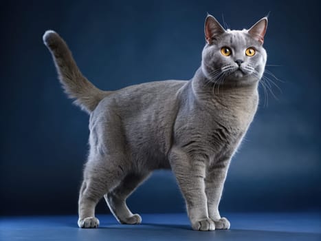 a beautiful purebred cat on a beautiful background. ai generative quality