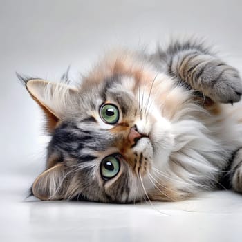 a beautiful purebred cat on a beautiful background. ai generative quality