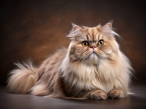 a beautiful purebred cat on a beautiful background. ai generative quality