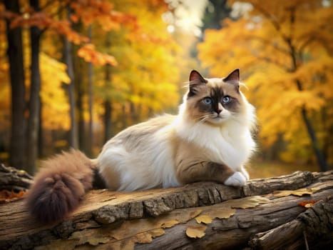 a beautiful purebred cat on a beautiful background. ai generative quality