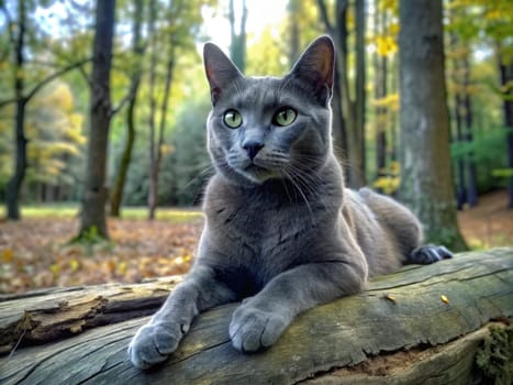 a beautiful purebred cat on a beautiful background. ai generative quality