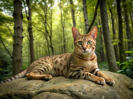 a beautiful purebred cat on a beautiful background. ai generative quality