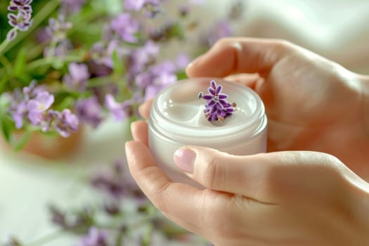 An intimate view of weathered hands applying a natural cream, conveying self-care and the nourishing properties of herbal products