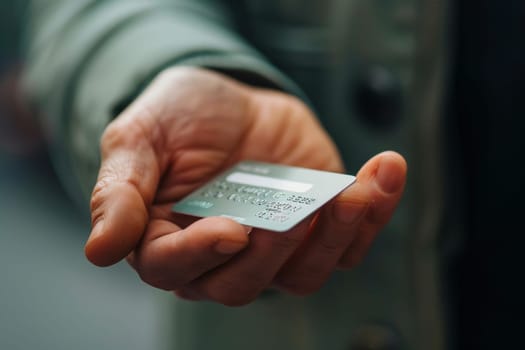 A senior's hand is captured in detail, clutching a Medicare insurance card, symbolizing the importance of healthcare coverage in old age