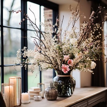 Beautiful bouquet of flowers in a vase. Floral arrangement