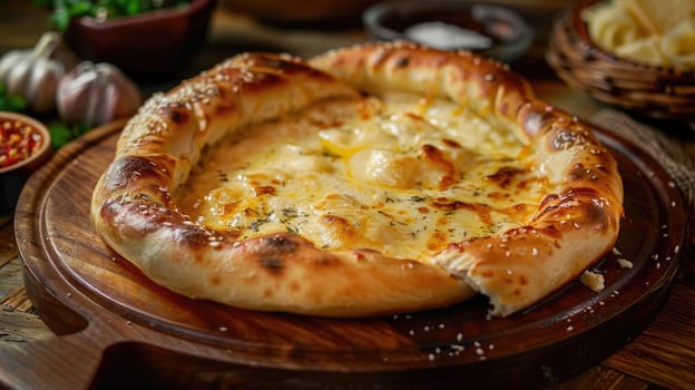 Khachapuri with cheese. Traditional dish of Georgia AI