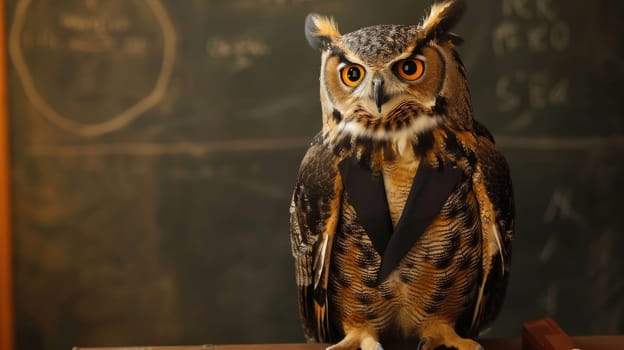 Owl is a professor. Symbol of wisdom and knowledge AI