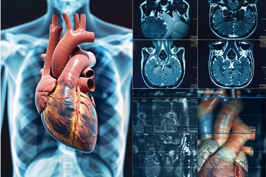 A detailed portrayal of the human heart showcasing its structures and functions, including pumping blood, receiving oxygen, and maintaining circulation.