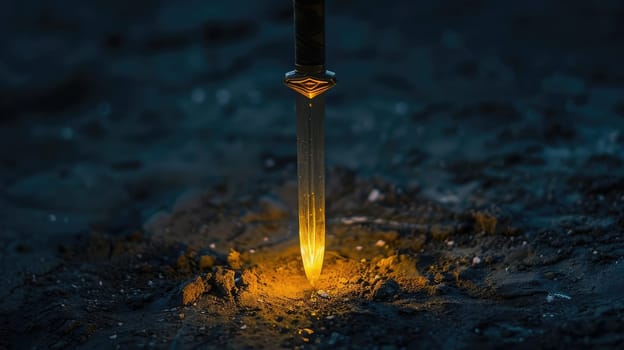 Magic glowing sword. Fantasy element AI