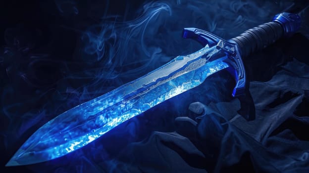 Magic glowing sword. Fantasy element AI