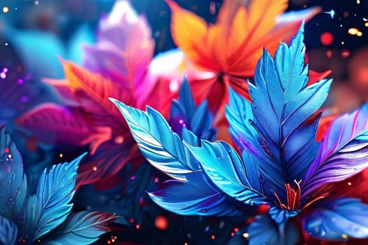 Vibrant flower painting set against dark backdrop. Bright colors of flowers pop out, creating visually appealing, captivating piece of artwork. For art, creative projects, fashion, style, magazines