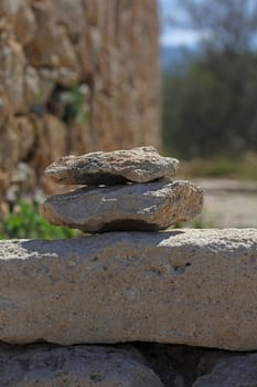 Fortezza fortress castle in Crete island holidays exploring the old ancient stone city monuments close up summer background carnival season high quality big size printings