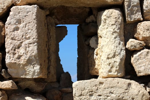 Fortezza fortress castle in Crete island Rethimno holidays exploring the old ancient stone city monuments close up summer background carnival season high quality big size printings