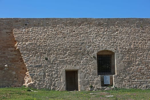 Fortezza fortress castle in Crete island Rethimno holidays exploring the old ancient stone city monuments close up summer background carnival season high quality big size printings