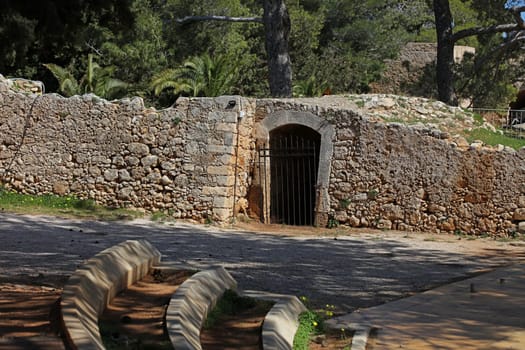 Fortezza fortress castle in Crete island Rethimno holidays exploring the old ancient stone city monuments close up summer background carnival season high quality big size printings