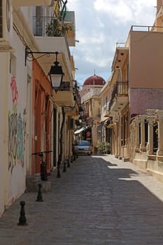 Rethimnon, Greece, Friday 15 March 2024 Crete island holidays exploring the old ancient stone city close up summer background carnival season high quality big size printings