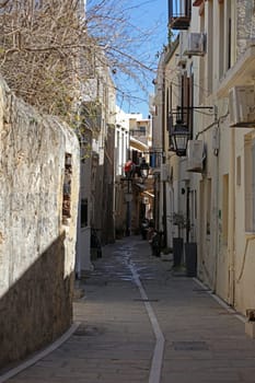 Rethimnon, Greece, Friday 15 March 2024 Crete island holidays exploring the old ancient stone city roads close up summer background carnival season high quality big size printings