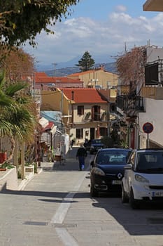 Rethimnon, Greece, Friday 15 March 2024 Crete island holidays exploring the old ancient stone city roads close up summer background carnival season high quality big size printings