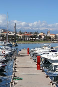 Rethimno, Greece, Friday 15 March 2024 Crete island holidays exploring the city port riviera luxury yachts close up summer background carnival season high quality big size prints