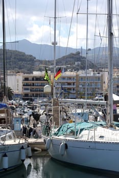 Rethimno, Greece, Friday 15 March 2024 Crete island holidays exploring the city port riviera luxury yachts close up summer background carnival season high quality big size prints