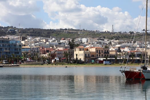 Rethimno, Greece, Friday 15 March 2024 Crete island holidays exploring the city port riviera luxury yachts close up summer background carnival season high quality big size prints