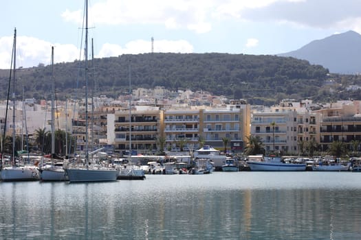 Rethimno, Greece, Friday 15 March 2024 Crete island holidays exploring the city port riviera luxury yachts close up summer background carnival season high quality big size prints
