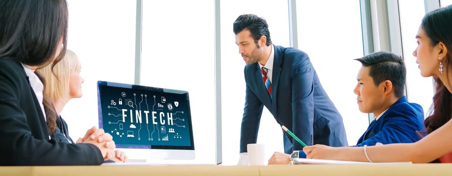 Fintech financial technology software for modish business to analyze marketing strategy