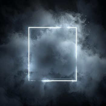 Abstract square neon background. futuristic technology.