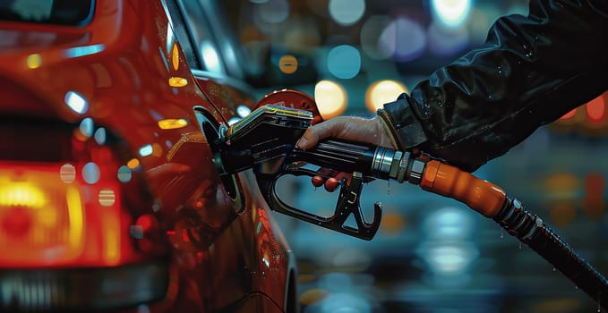 Car refueling on a petrol station. High quality photo