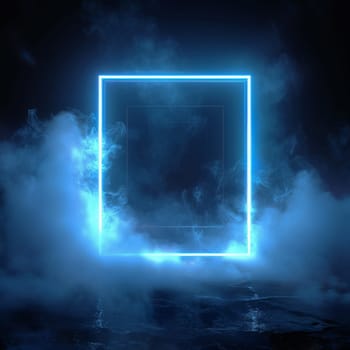 Abstract square neon background. futuristic technology.