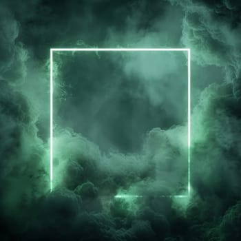 Abstract square neon background. futuristic technology.