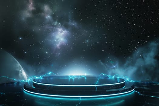 Abstract circle neon background. HUD futuristic technology.