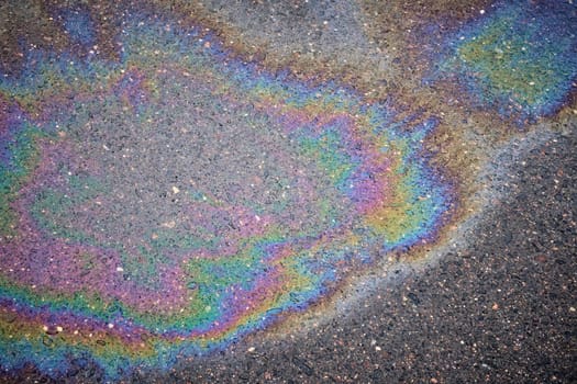 Fuel Stain Textures on Wet Asphalt