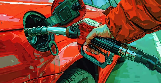 Car refueling on a petrol station. High quality photo