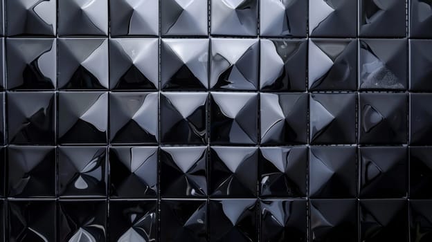 A pattern of 3D cubes. Abstract mosaic of black squares.