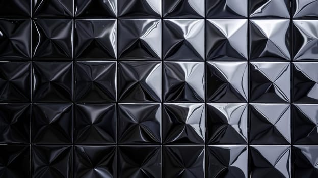 A pattern of 3D cubes. Abstract mosaic of black squares.