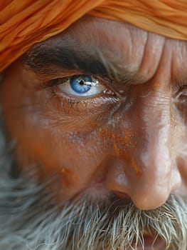 Sikh Turban Fabric Representing Honor and Faith, The cloth blurs into a symbol of spirituality and cultural identity.