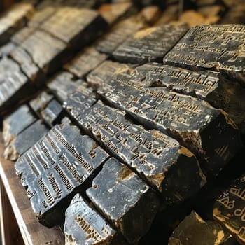 Sumerian Cuneiform Tablets Preserving the Oldest of Stories, The script blurs into clay, an archive of humanity's earliest religious expressions.