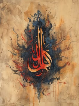 Islamic Calligraphy Flowing on Parchment, The graceful script blurs into art, conveying the beauty of Allah's words.