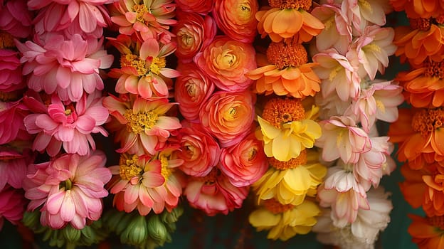 Flower Garlands Prepared for a Hindu Ceremony, The flowers' edges soften, representing offerings of respect and piety.