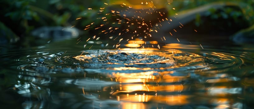 Holy Water Font with Gentle Ripples Reflecting Light, The movement of water creates an aura of purification and blessing.