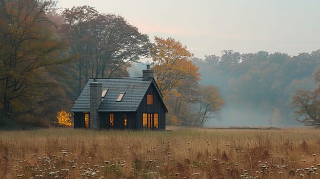 Quaker Meeting House in Gentle Silence, The simple building blurs into the landscape, a space for silent worship and reflection.